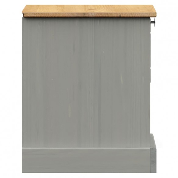 Table de chevet VIGO gris 42x35x40 cm bois de pin massif