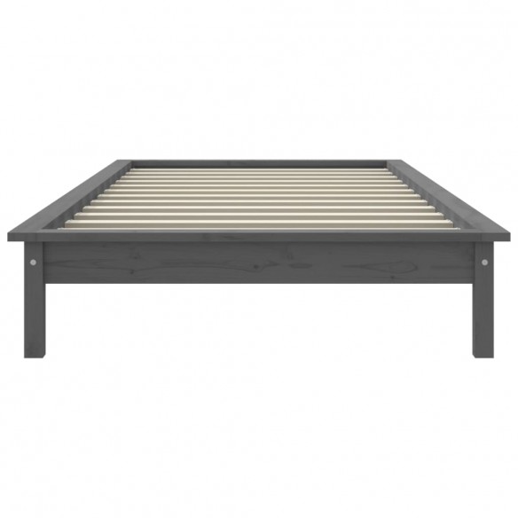 Cadre de lit Gris 90x190 cm Bois de pin massif Simple