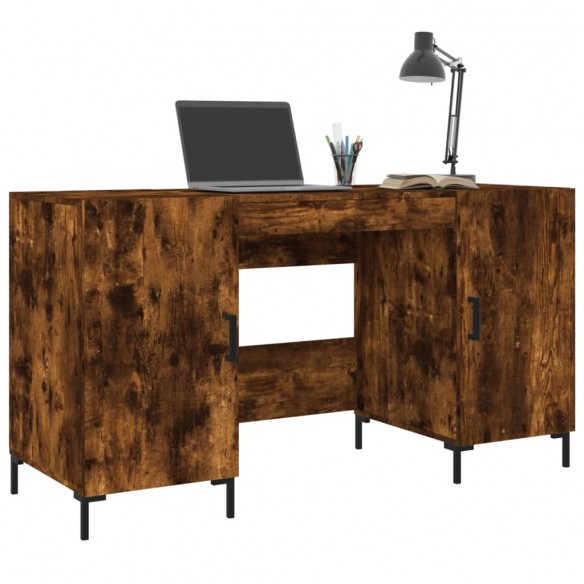 Bureau chêne fumé 140x50x75 cm bois d'ingénierie