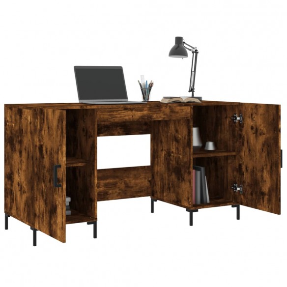 Bureau chêne fumé 140x50x75 cm bois d'ingénierie