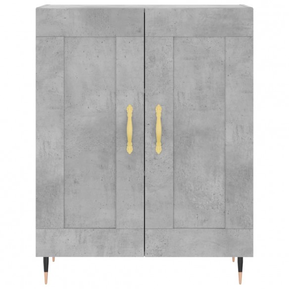 Buffet haut Gris béton 69,5x34x180 cm Bois d'ingénierie