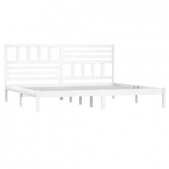 Cadre de lit Blanc Bois de pin massif 200x200 cm