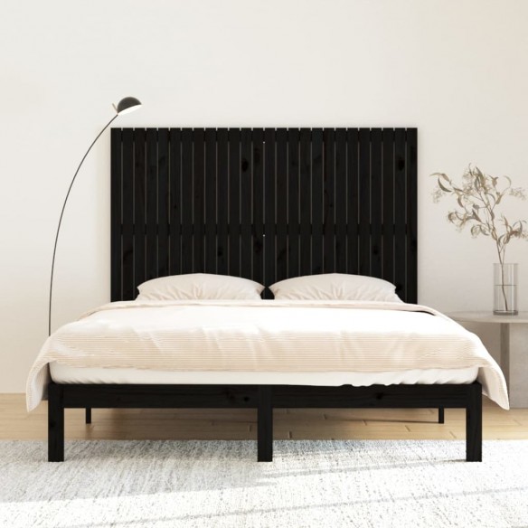 Tête de lit murale Noir 166x3x110 cm Bois massif de pin