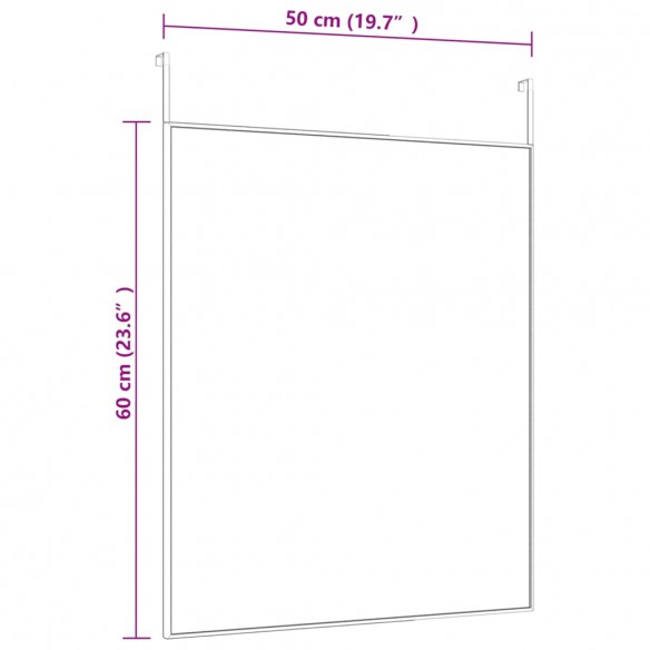 Miroir de porte Noir 50x60 cm Verre et aluminium