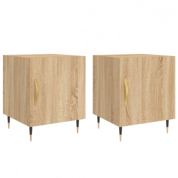 Tables de chevet 2 pcs chêne sonoma 40x40x50 cm bois ingénierie