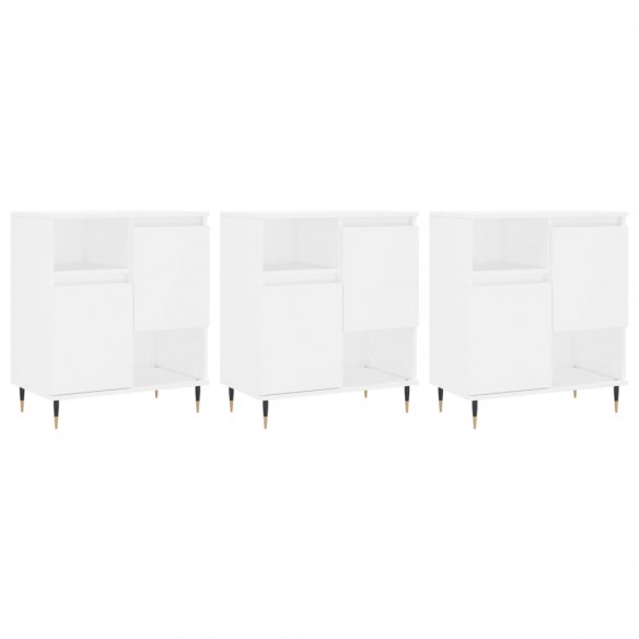 Buffets 3 pcs Blanc Bois d'ingénierie