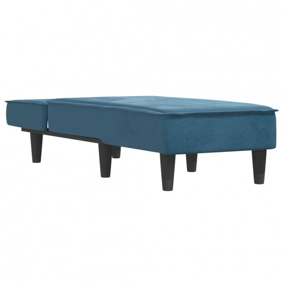 Chaise longue bleu velours