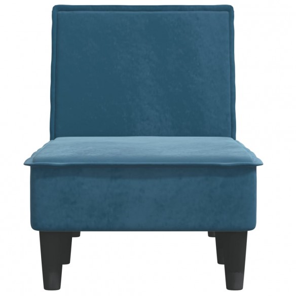 Chaise longue bleu velours