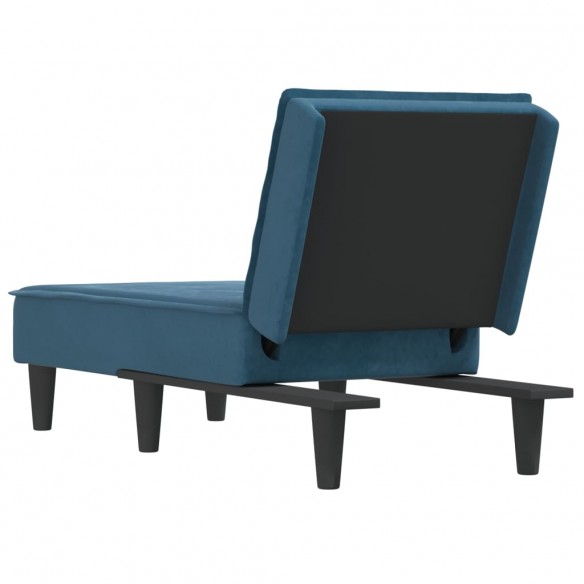 Chaise longue bleu velours