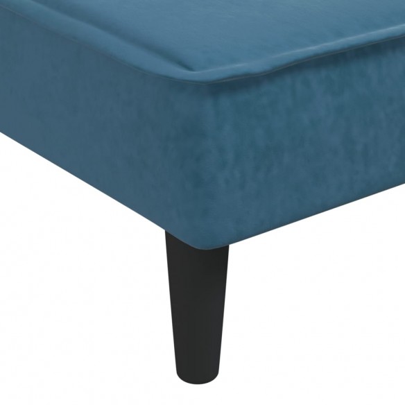 Chaise longue bleu velours