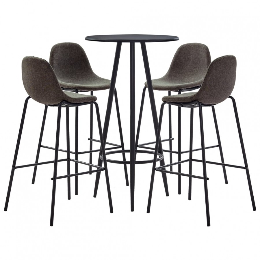 Ensemble de bar 5 pcs Tissu Gris foncé