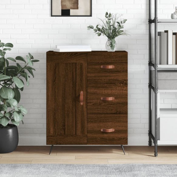 Buffet chêne marron 69,5x34x90 cm bois d'ingénierie