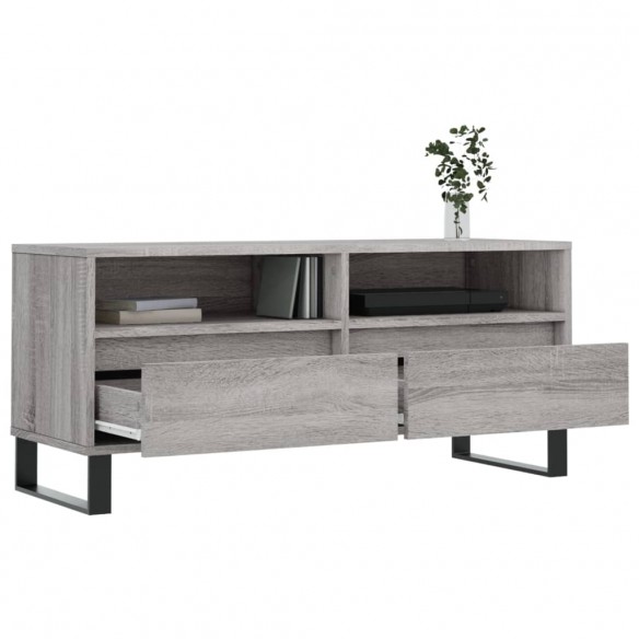 Meuble TV sonoma gris 100x34,5x44,5 cm bois d'ingénierie