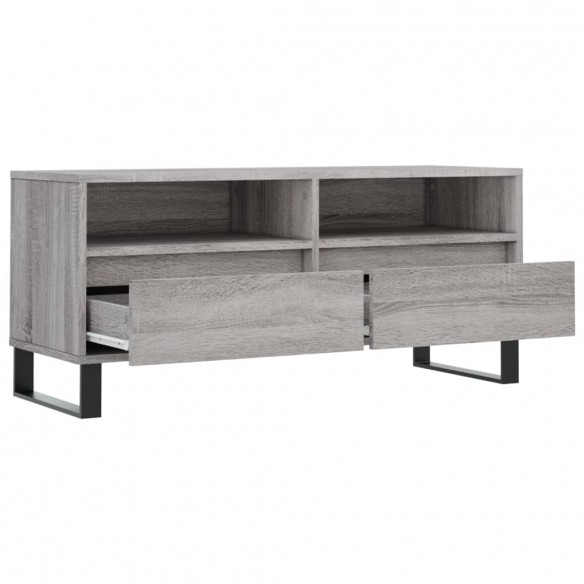 Meuble TV sonoma gris 100x34,5x44,5 cm bois d'ingénierie