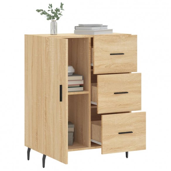 Buffet chêne sonoma 69,5x34x90 cm bois d'ingénierie