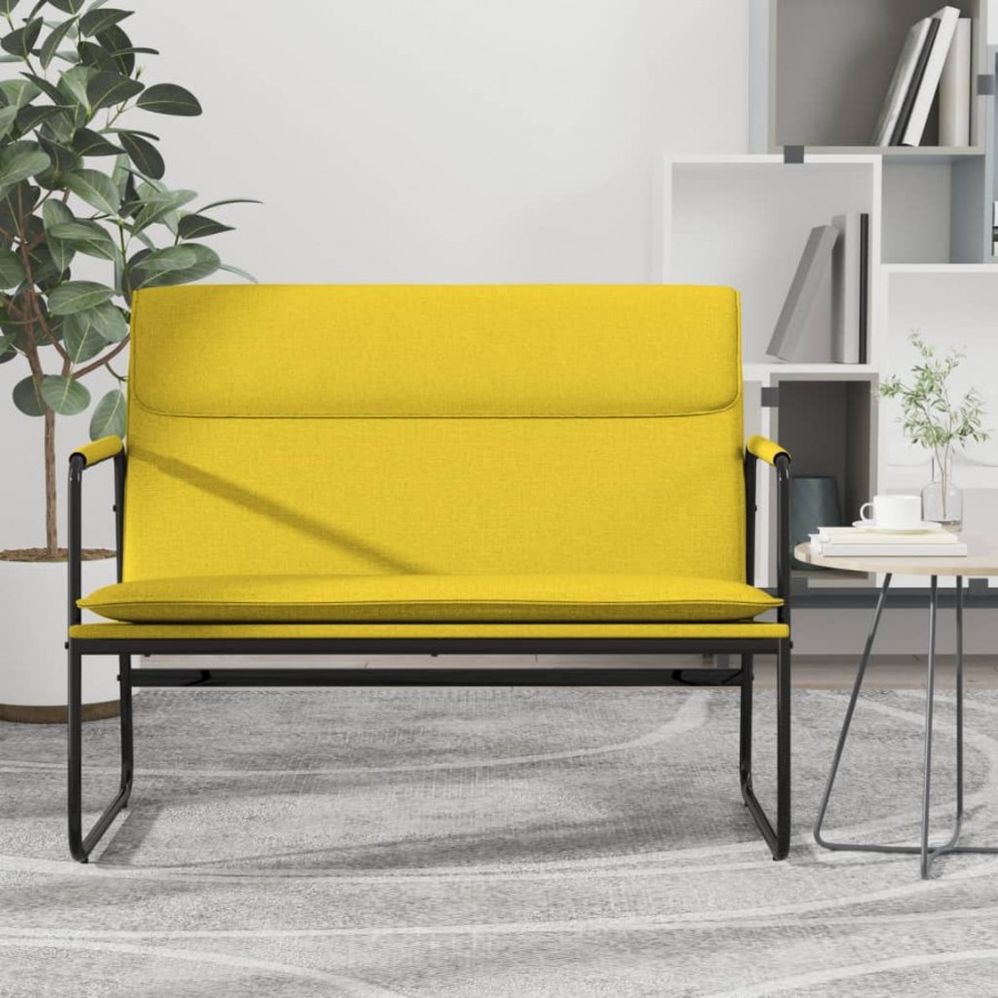 Banc Jaune clair 100x64x80 cm Tissu