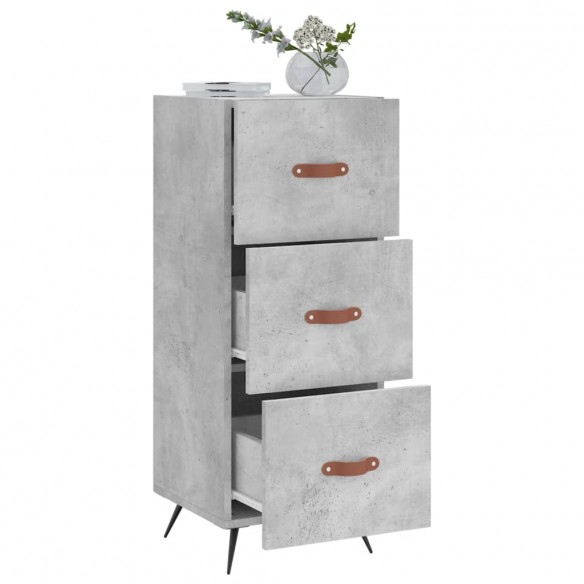 Buffet Gris béton 34,5x34x90 cm Bois d'ingénierie