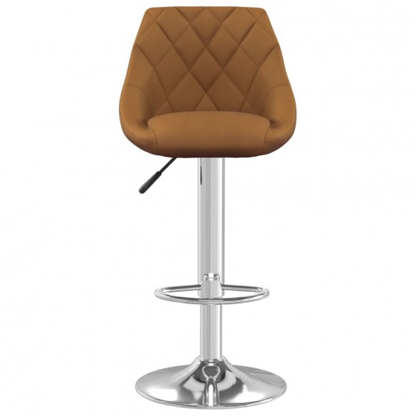 Tabourets de bar lot de 2 marron velours