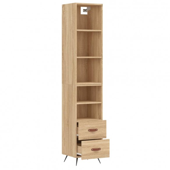 Buffet haut Chêne sonoma 34,5x34x180 cm Bois d'ingénierie