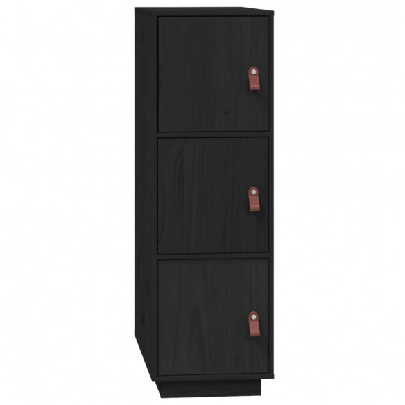 Buffet haut Noir 34x40x108,5 cm Bois massif de pin