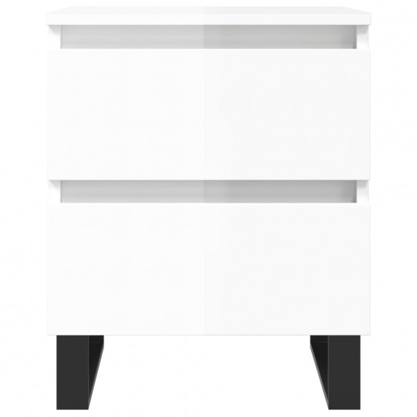 Tables de chevet 2 pcs blanc brillant 40x35x50 cm