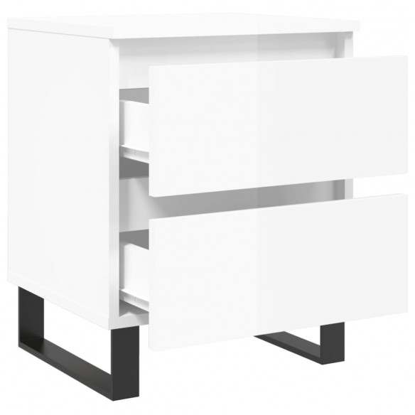 Tables de chevet 2 pcs blanc brillant 40x35x50 cm