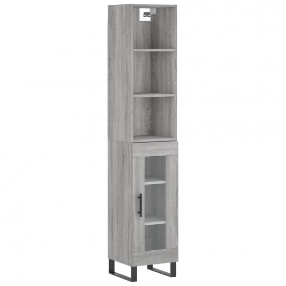 Buffet haut Sonoma gris 34,5x34x180 cm Bois d'ingénierie