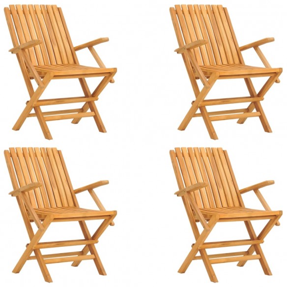 Chaises de jardin pliantes 4 pcs 61x67x90 cm bois massif teck