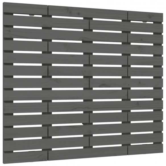 Tête de lit murale Gris 146x3x91,5 cm Bois massif de pin