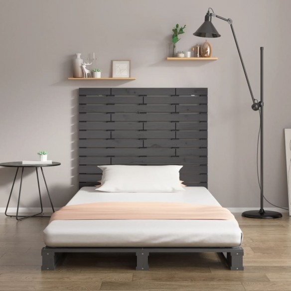 Tête de lit murale Gris 146x3x91,5 cm Bois massif de pin