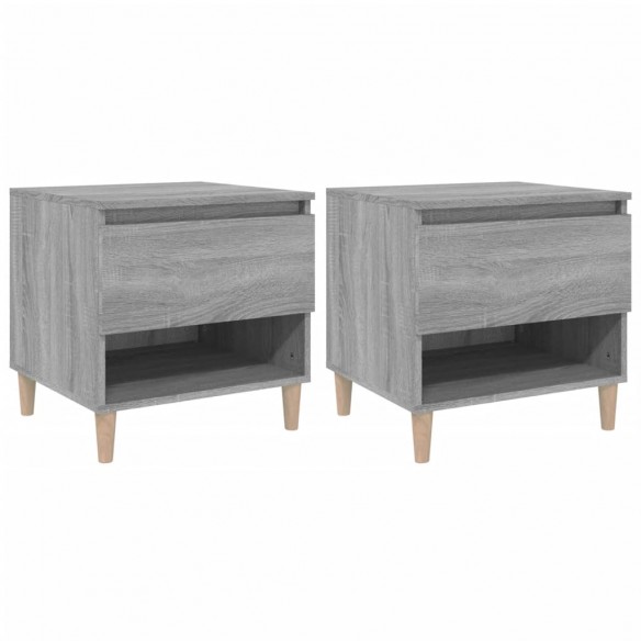 Tables de chevet 2 pcs Sonoma gris 50x46x50cm Bois d’ingénierie