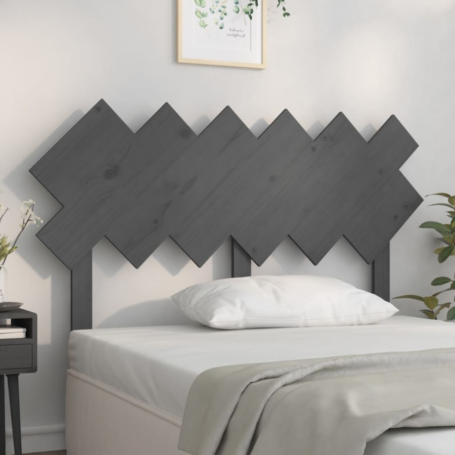 Tête de lit Gris 132x3x81 cm Bois massif de pin