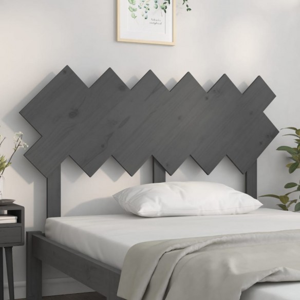 Tête de lit Gris 132x3x81 cm Bois massif de pin