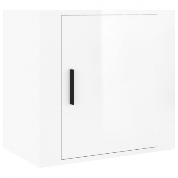 Tables de chevet murales 2 pcs Blanc brillant 50x30x47 cm