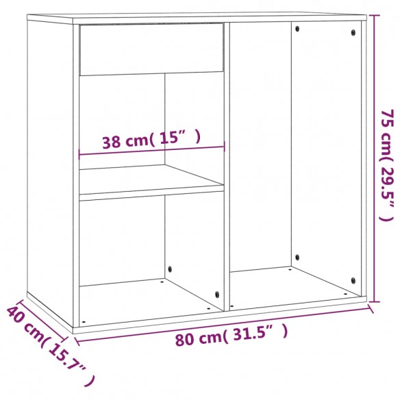 Armoire cosmétique Chêne marron 80x40x75 cm Bois d'ingénierie