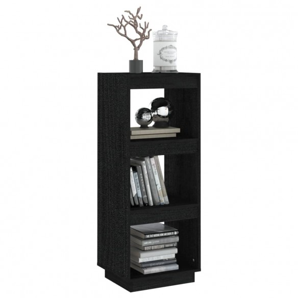 Bibliothèque/Séparateur de pièce Noir 40x35x103 cm Pin massif