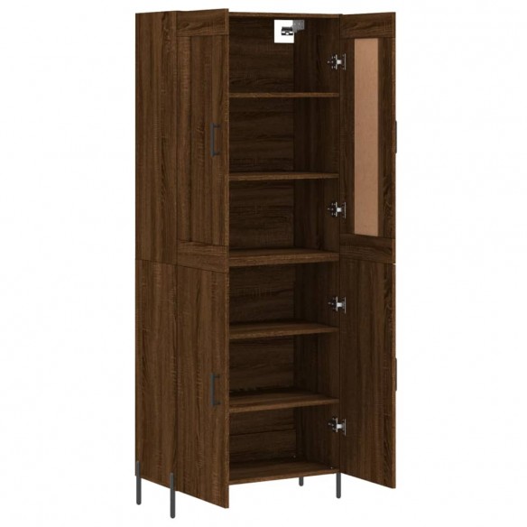 Buffet haut Chêne marron 69,5x34x180 cm Bois d'ingénierie