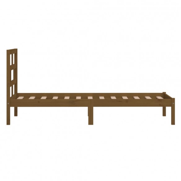 Cadre de lit Marron miel Bois de pin massif 100x200 cm