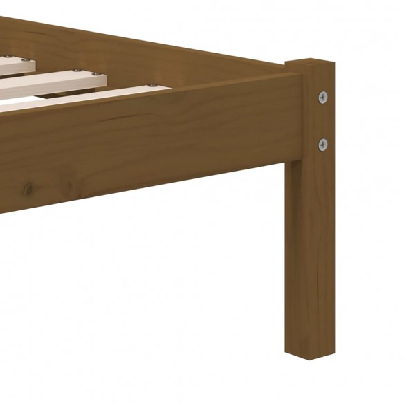 Cadre de lit Marron miel Bois de pin massif 100x200 cm