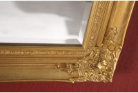 Miroir mural design baroque 55 cm en bois doré