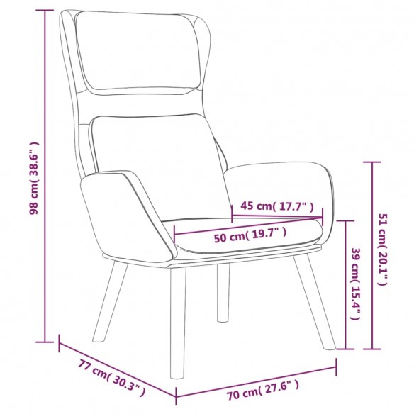 Chaise de relaxation Gris foncé Velours