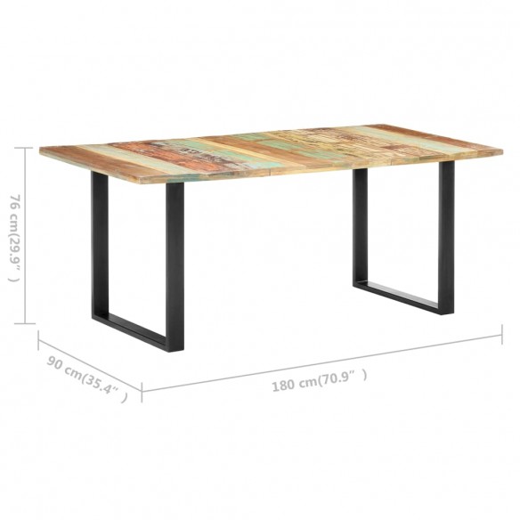 Table de salle à manger 180x90x76cm Bois de récupération solide