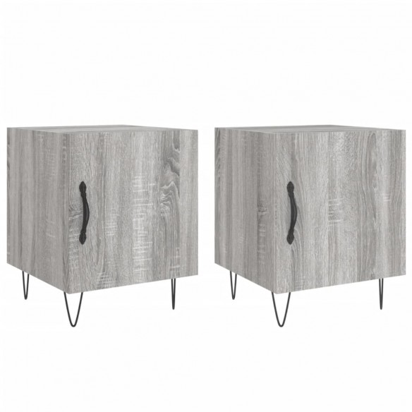 Tables de chevet 2 pcs sonoma gris 40x40x50cm bois d'ingénierie