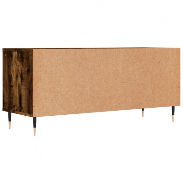 Meuble TV chêne fumé 100x34,5x44,5 cm bois d'ingénierie