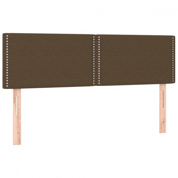 Tête de lit à LED Marron Foncé 144x5x78/88 cm Tissu