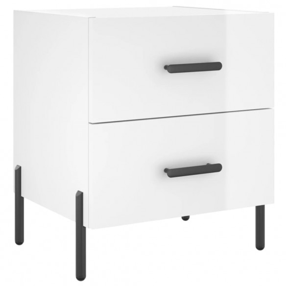 Tables de chevet 2 pcs blanc brillant 40x35x47,5 cm