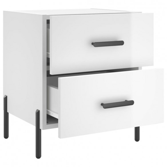 Tables de chevet 2 pcs blanc brillant 40x35x47,5 cm