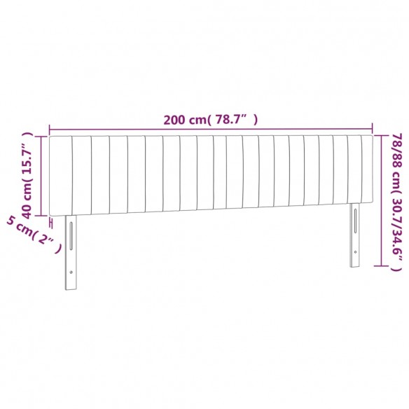 Têtes de lit 2 pcs Vert 100x5x78/88 cm Tissu