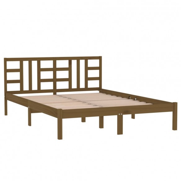 Cadre de lit Marron miel Bois massif 120x200 cm