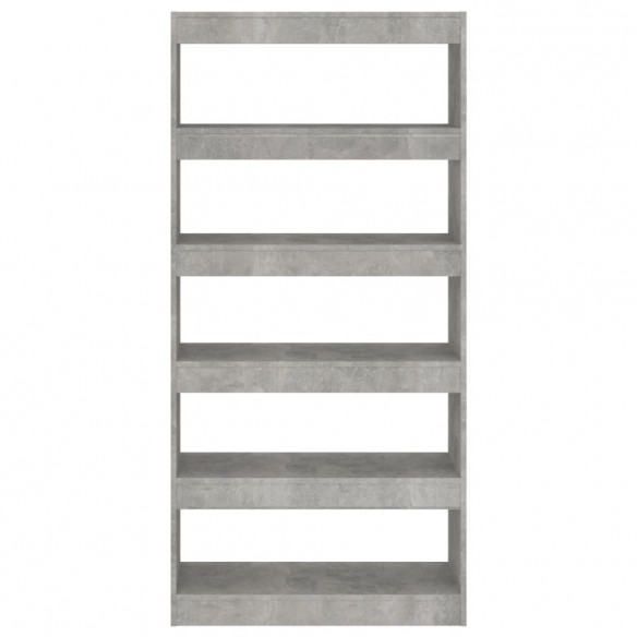 Bibliothèque de séparation Gris béton 80x30x166 cm Aggloméré